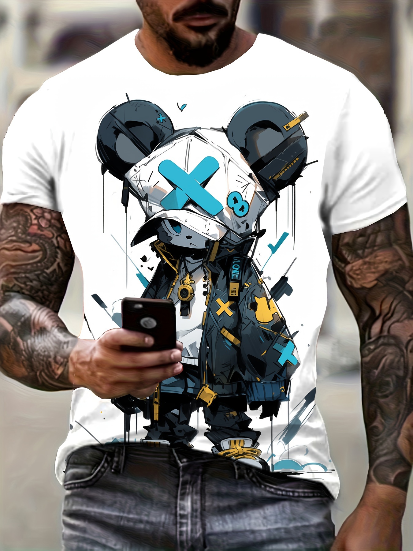 Street Fashion Elements - Original trendy brand cartoon men's round