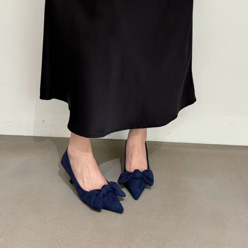French Pointed-toe Bow Suede S - French Street Fashion recension och pris
