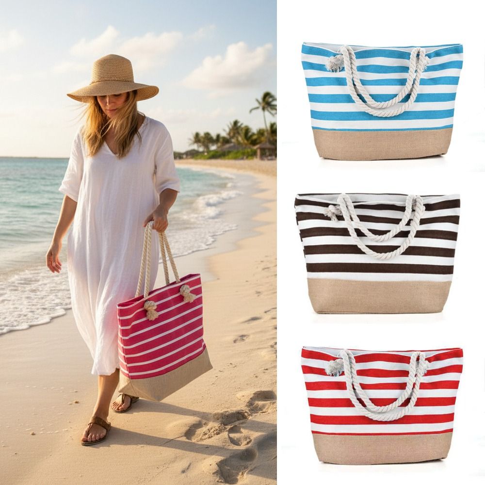 Striped Beach Tote Bag Canvas  - Tote Bag Canvas Print recension och pris