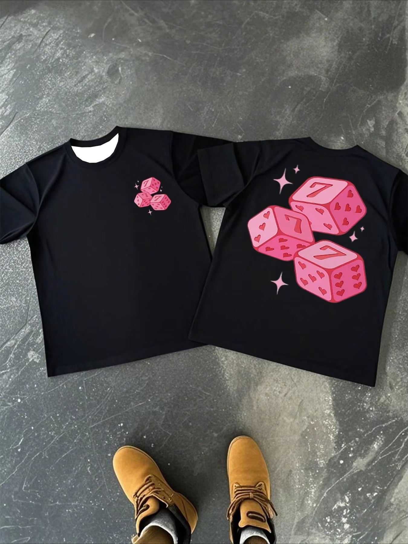 Summer Fashion Pink Dice Patte - Street Fashion Couple recension och pris