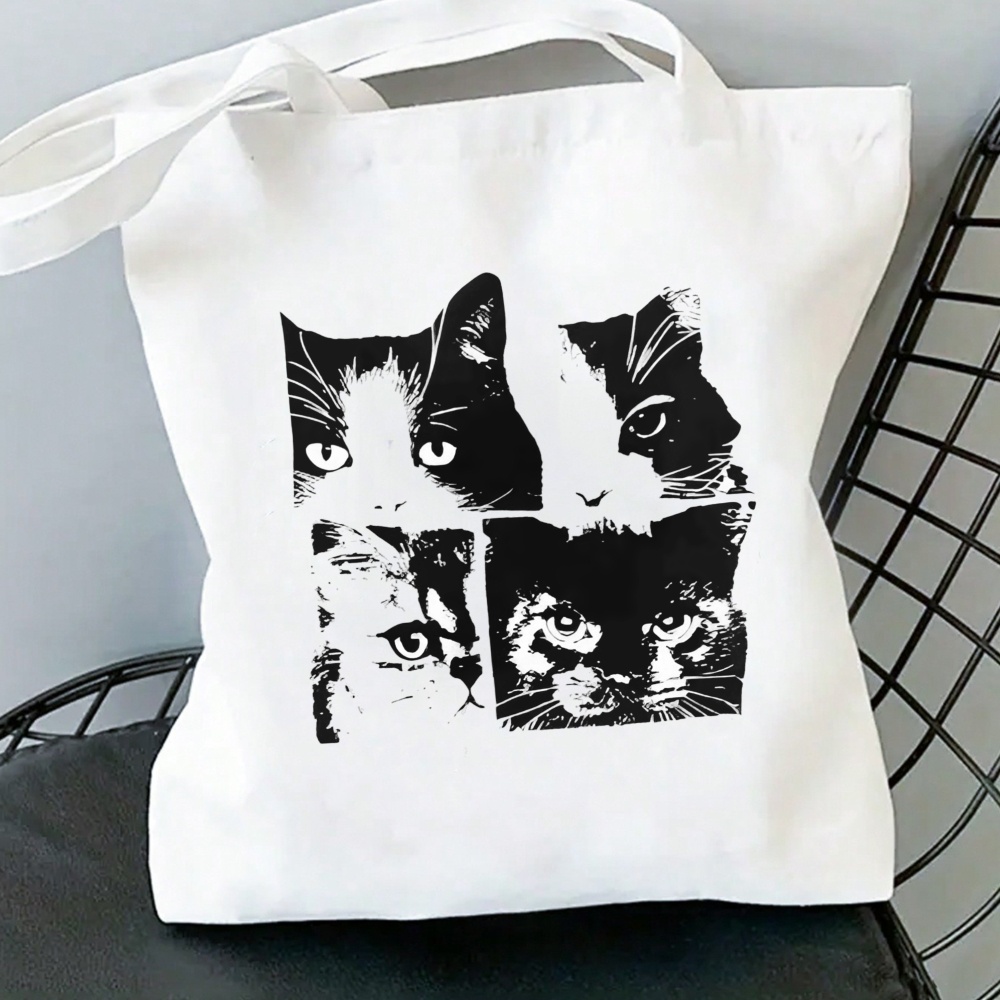 Minimalist Cat Collage Canvas  - Tote Bag Canvas Print recension och pris