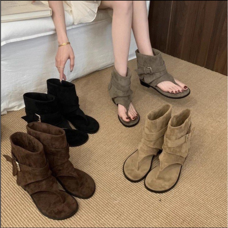 2025Spring Clip Toe Flats Sand - Street Fashion Trends recension och pris