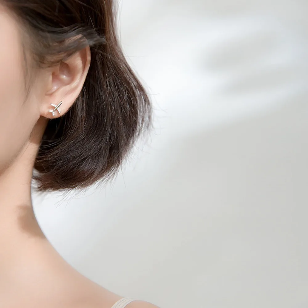 Simple Delicate Small Plane Ai - Street Fashion Earrings recension och pris