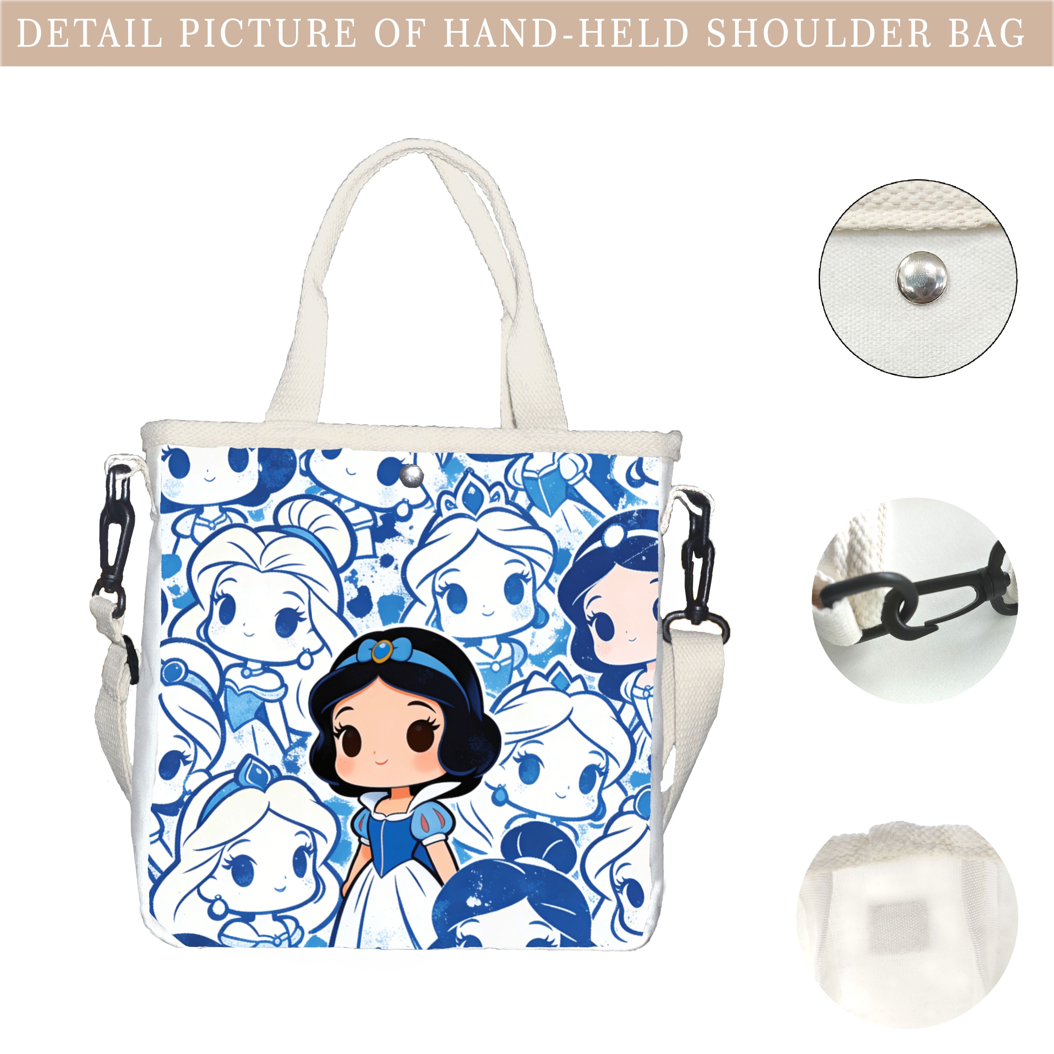 Cartoon snow white Characters  - Tote Bag Canvas Print recension och pris