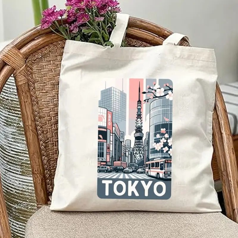 Aesthetic Tokyo Cityscape Canv - Tote Bag Canvas Print recension och pris