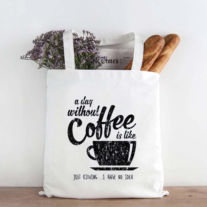 Funny Coffee Tote Bag Reusable - Tote Bag Canvas Print recension och pris