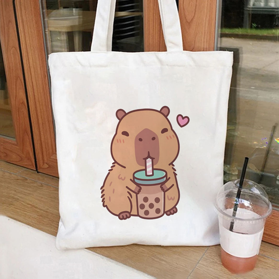 1pc Japanese Style capybara Pr - Tote Bag Canvas Print recension och pris