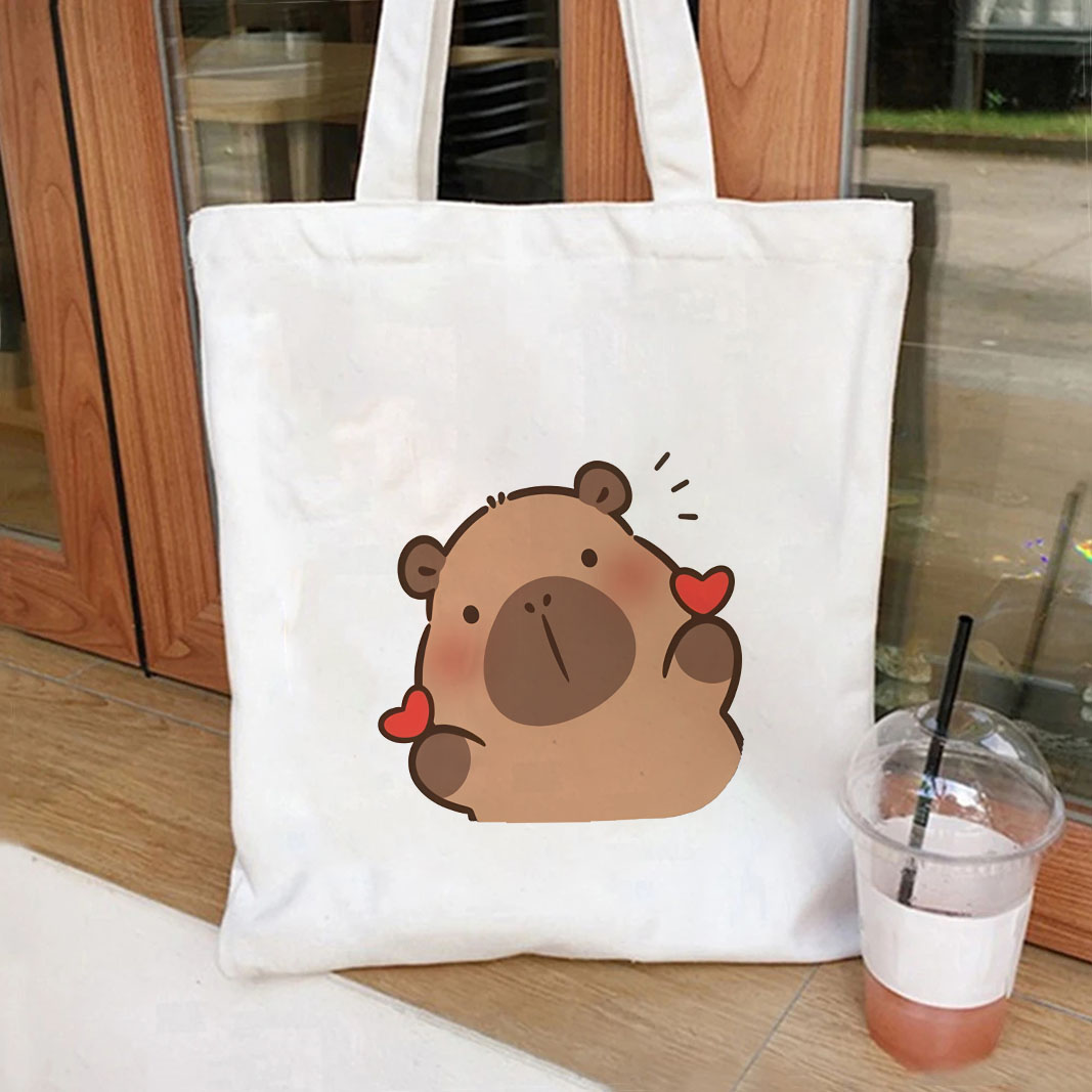 1pc Japanese Style capybara Pr - Tote Bag Canvas Print recension och pris