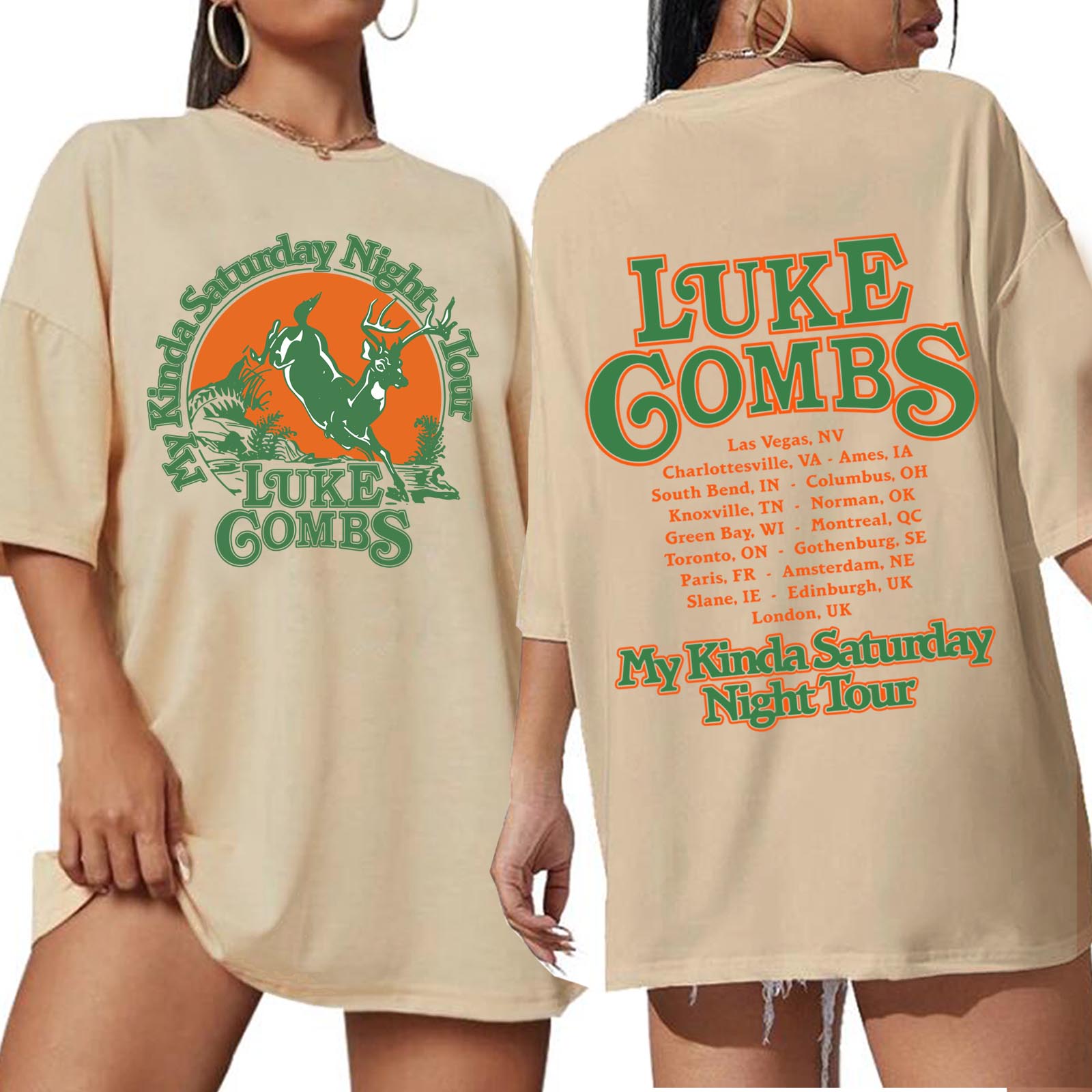 Luke-Combs Tour 2026 Shirt Wom - Oversized Crewneck Fleece recension och pris
