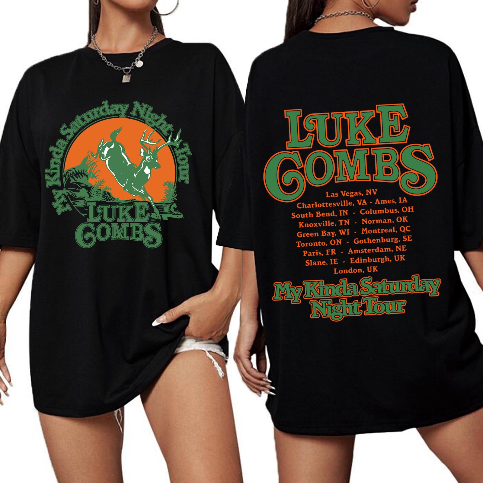 Luke-Combs Tour 2026 Shirt Wom - Oversized Crewneck Fleece recension och pris