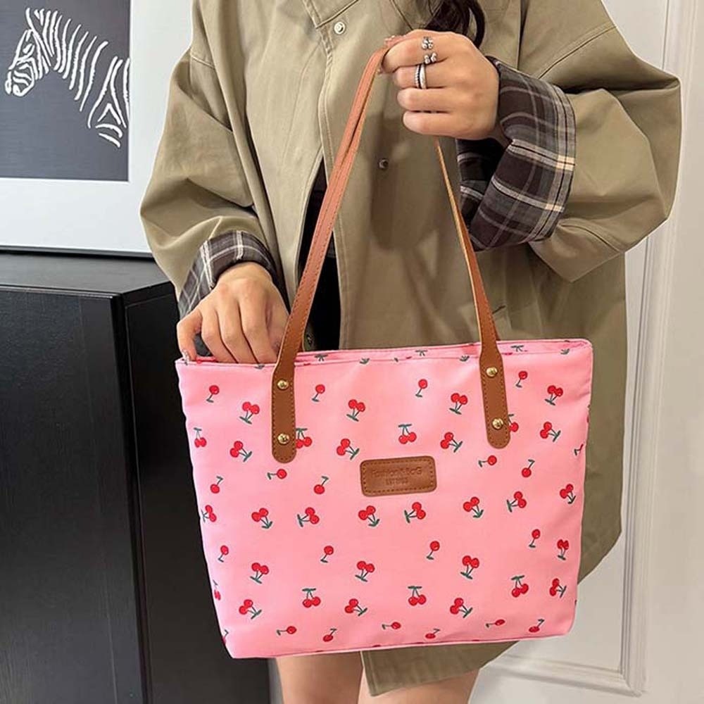 Korean Style Cherry Printed To - Tote Bag Canvas Print recension och pris