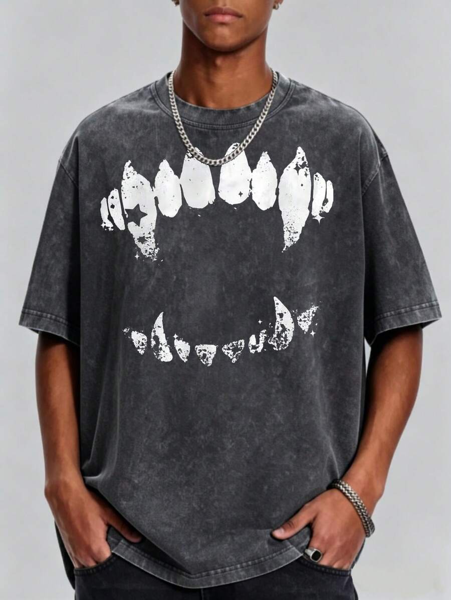 Black Teeth Graphic Tee Short  - Quirky Street Fashion recension och pris