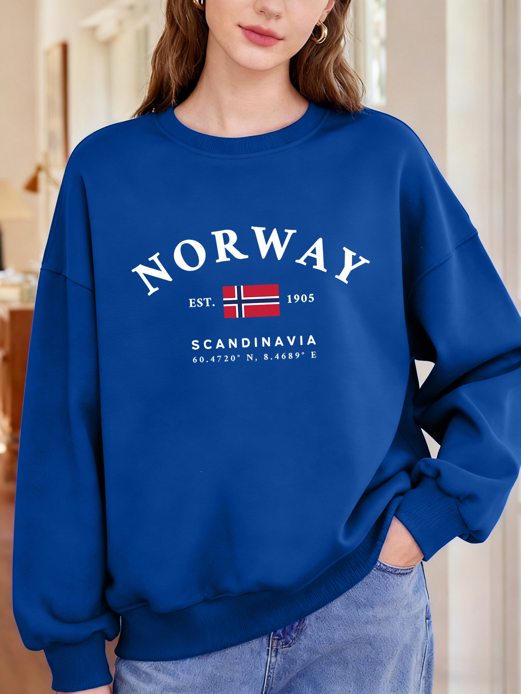Norway Sandinavia Letter And F - Oversized Crewneck Fleece recension och pris