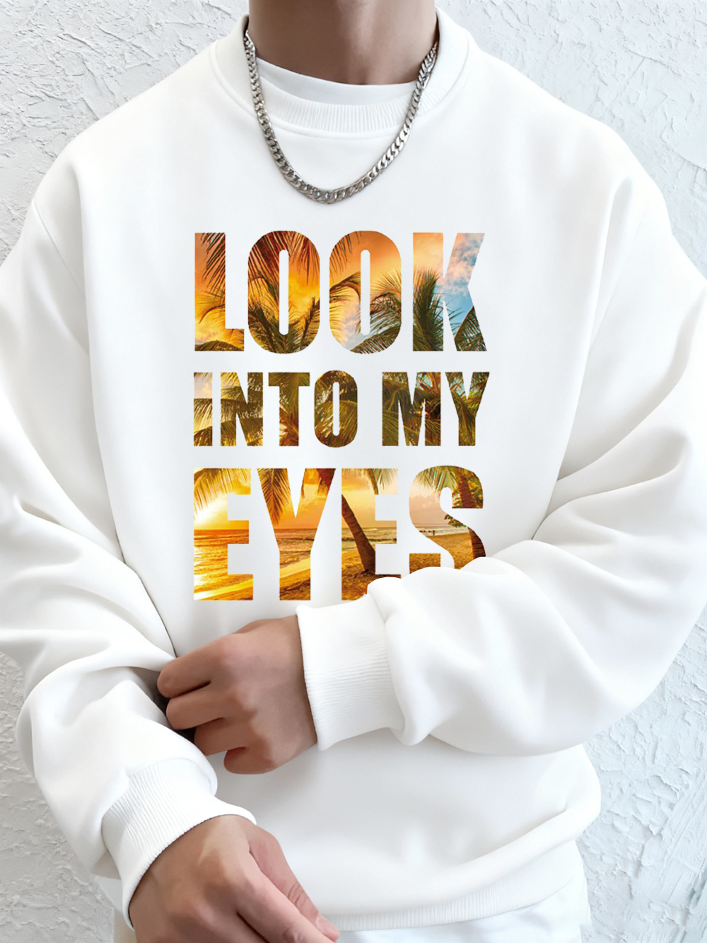 Look Into My Eyes Printing Men - Oversized Crewneck Fleece recension och pris
