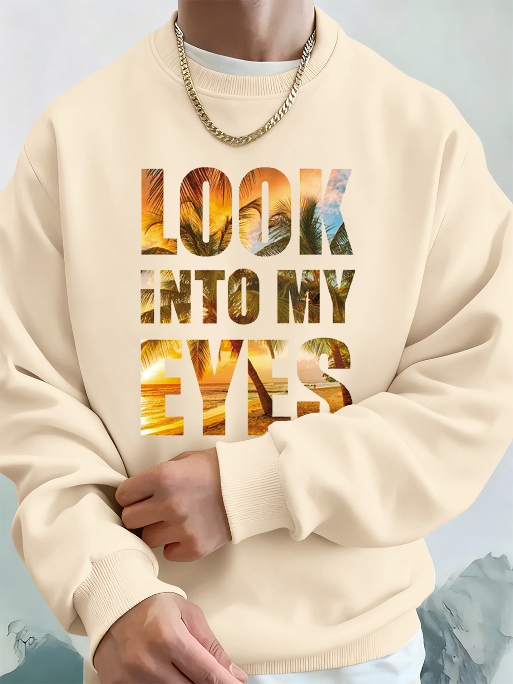 Look Into My Eyes Printing Men - Oversized Crewneck Fleece recension och pris
