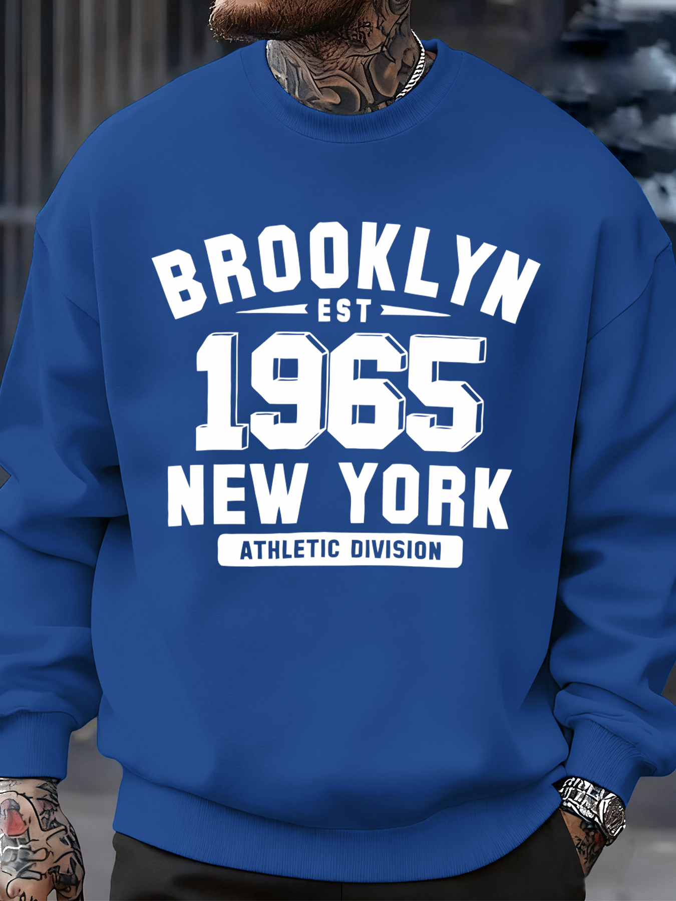 Brooklyn 1965 New York Printed - Oversized Crewneck Fleece recension och pris