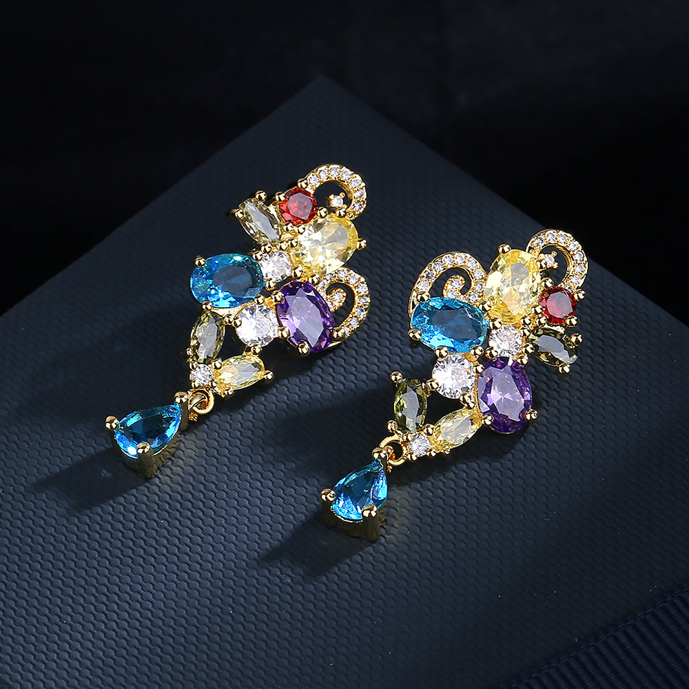 Fashion Kaleidoscope zircon Ea - Street Fashion Earrings recension och pris