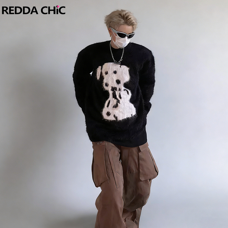 REDDACHIC Dalmatian Print Swea - Oversized Crewneck Fleece recension och pris