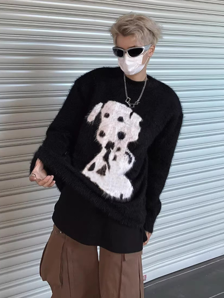 REDDACHIC Dalmatian Print Swea - Oversized Crewneck Fleece recension och pris