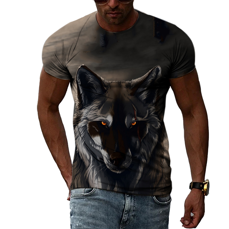 Casual Men's Animal Print T-sh - Street Fashion Elements recension och pris