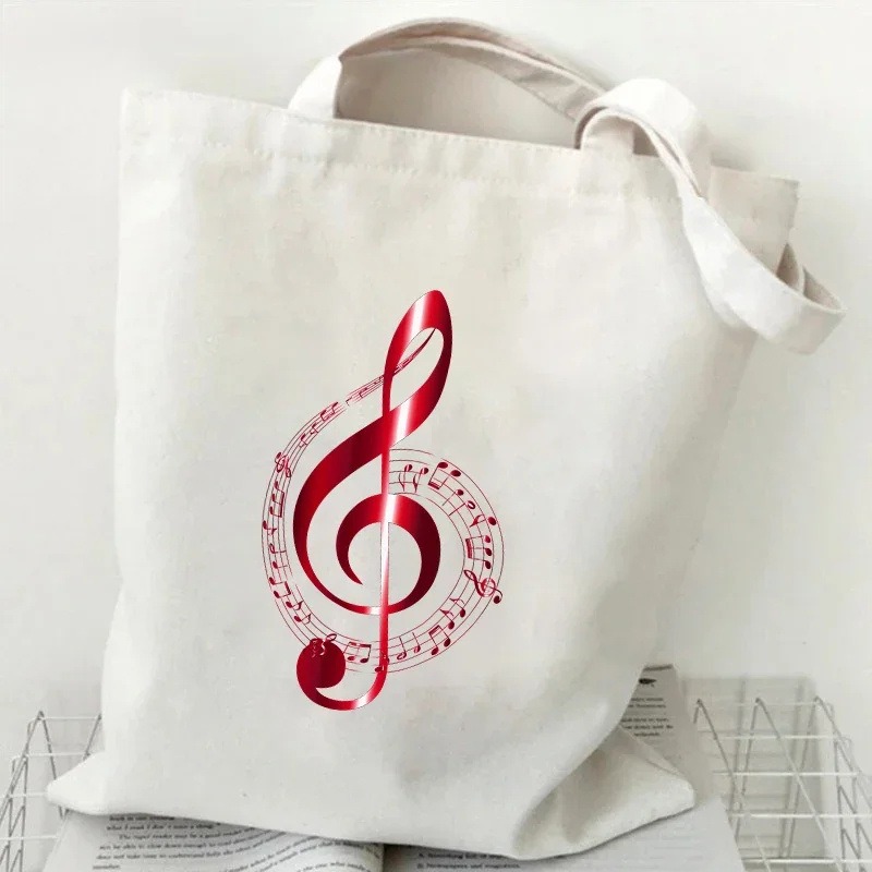 Music Note Heartbeat Printed C - Tote Bag Canvas Print recension och pris