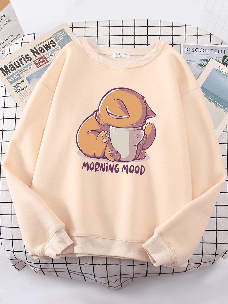 Cat Is Looking At The Cup Love - Oversized Crewneck Fleece recension och pris