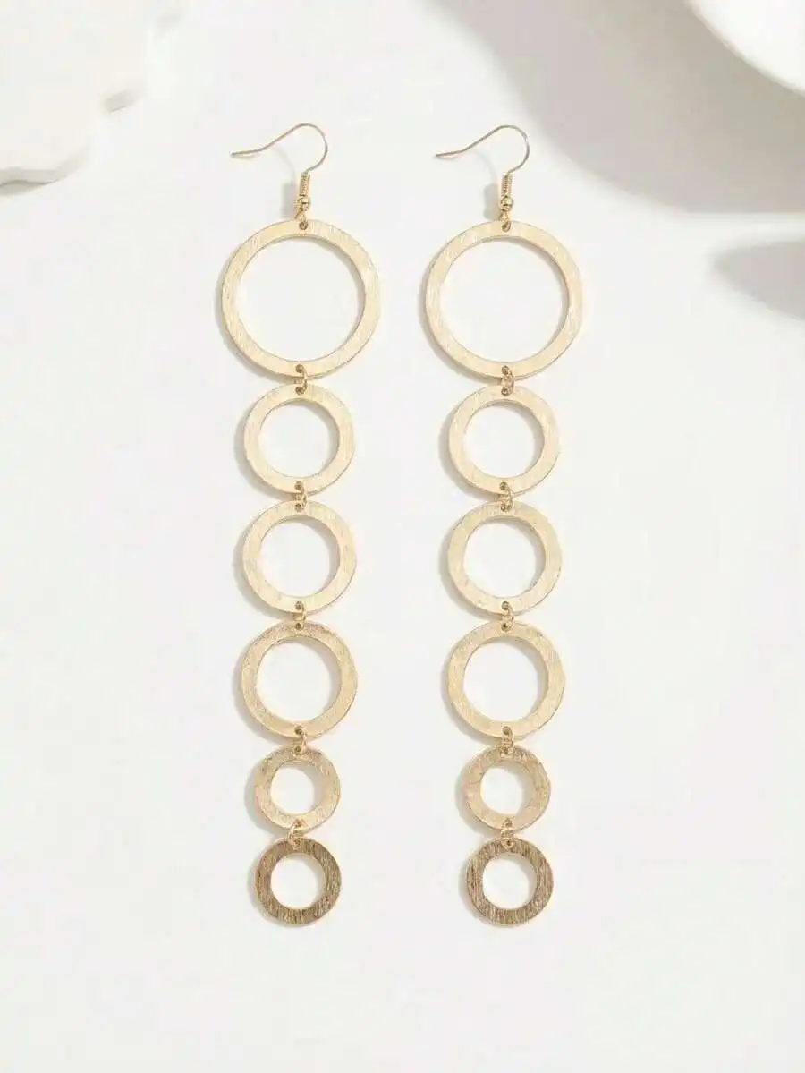 Creative Geometric Circle Dang - Street Fashion Earrings recension och pris