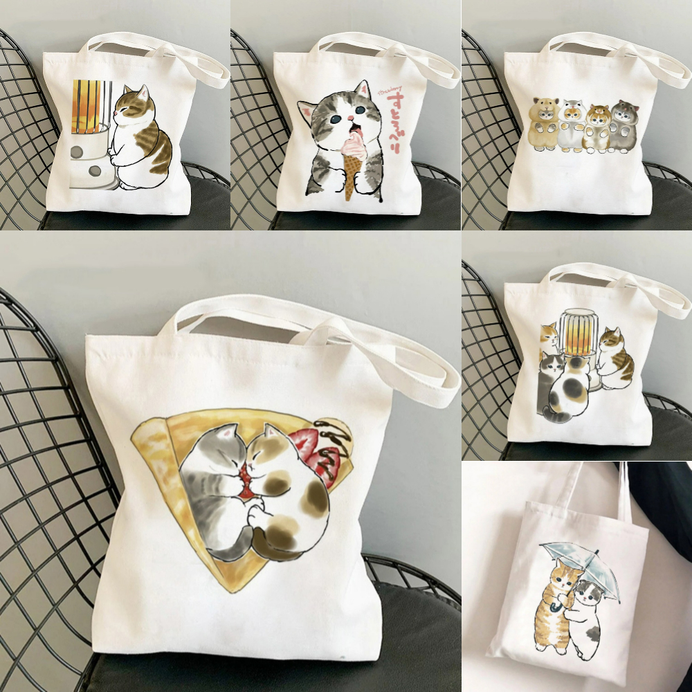Kawai Cats and Food Creativity - Tote Bag Canvas Print recension och pris